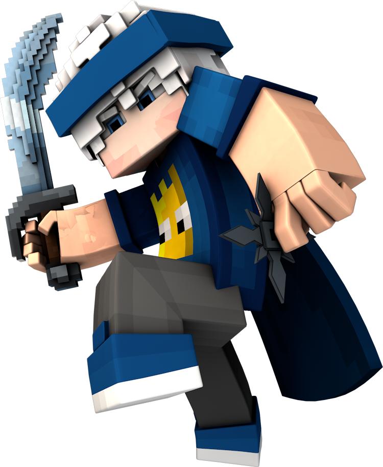 Postać z Minecrafta z mieczem